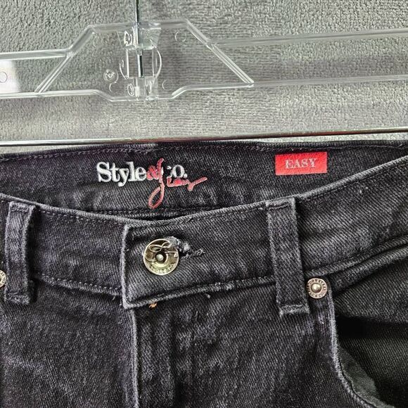 Style & Co Jeans Womens Size 6 Black Easy Care Straight Leg Fit Denim - Picture 4 of 10